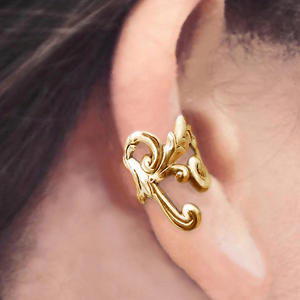 Orecchini a polsino con fiore in argento, design classico, unisex, per tutti i giorni, accessorio gioiello - Product Image 4