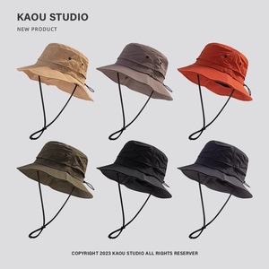 Al Aire Libre Popular resistencia UV Camping gorra logotipo personalizado Unisex pescador sombrero senderismo plegable cubo sombrero con cuerda - Product Image 2