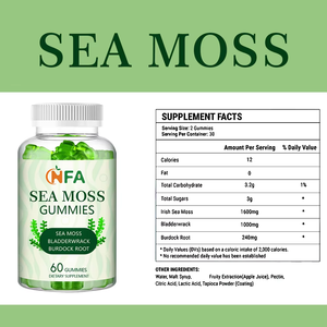 Gomitas OEM de musgo de mar de buena calidad con raíz de bardana, mejoran las condiciones de salud y mantienen la salud del corazón, caramelos de goma - Product Image 6