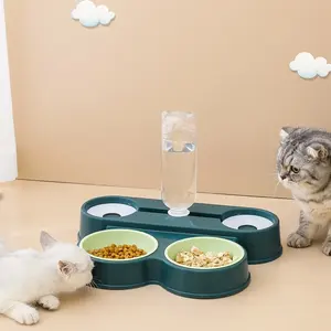 Bol d'eau automatique pour animaux de compagnie, pour chats en déplacement, double bol d'eau automatique pour chiens et chats, fournitures pour animaux de compagnie - Product Image 2