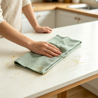Essuie-tout en microfibre gaufrée personnalisé, super absorbant et à séchage rapide, pour le nettoyage de la cuisine domestique (vente en gros)