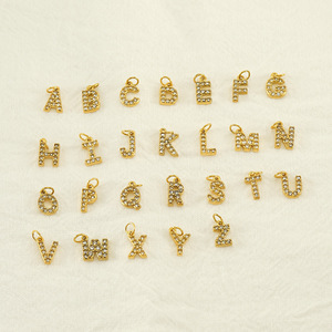 N & S Cổ Điển Phụ Kiện Thời Trang 26 Thép Không Gỉ Bảng Chữ Cái Mặt Dây Zircon INlay Vàng Thép Không Gỉ Trang Sức Cho Các Bên Quà Tặng - Product Image 1