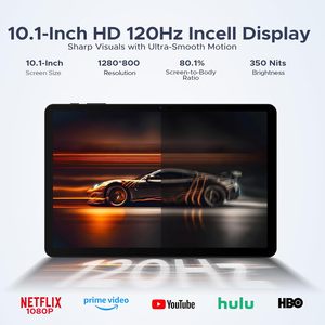 Tablette Popux P10 Pro 10,1 pouces Android 16 Écran 120 Hz Batterie 8800 mAh Processeur Octa Core T7250 Stockage 128 Go - Product Image 4