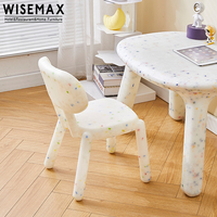 WISEMAX FURNITURE Meubles de salon modernes Chaise empilable en plastique PP blanc à faible hauteur Chaise de salle à manger pour enfants sans accoudoirs pour la maison