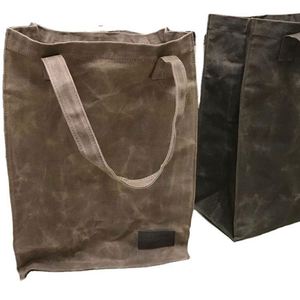 Sac de courses réutilisable en toile cirée, sac de poche pratique, marron, résistant, grand sac de courses - Product Image 1