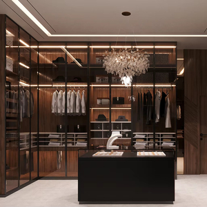 Vestiaire design <span class=keywords><strong>en</strong></span> chêne blanc avec système d'éclairage LED intégré - Product Image 1
