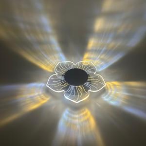 アクリル製花びら型ソーラーLEDガーデンライト、防水、ボタン式、単三電池/単四電池駆動 - Product Image 3