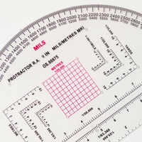 Transportador de Navegación Semicircular de Plástico Transparente de 9 Pulgadas para Marcar Distancias en Mapas