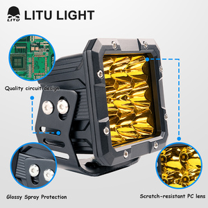 Lámparas de conducción LED cuadradas de 4 pulgadas <span class=keywords><strong>4x4</strong></span> Faro de punto todoterreno 45W 12V 24V luz LED auxiliar de trabajo para camioneta de camión tractor - Product Image 3