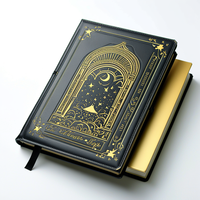 Journal en cuir PU vintage personnalisé, cuir de luxe, pour cadeaux d'affaires, carnet de notes de bureau avec bords dorés