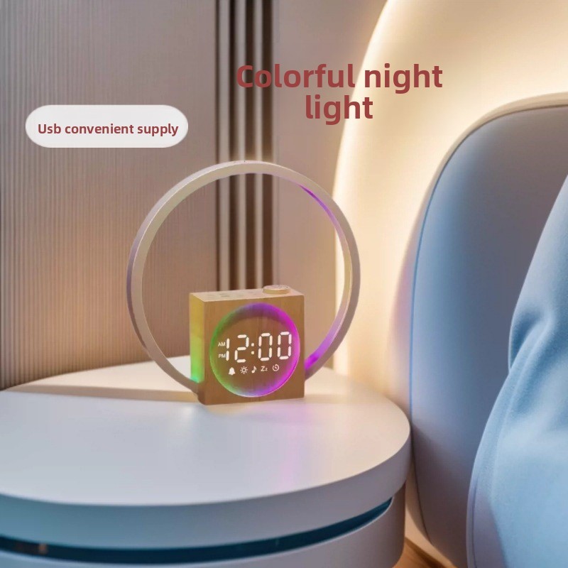 New Sunrise Wake-up Alarm Clock Bedtime Companion Colorful Desk Lamp White Noise Music Modern Minimalist Design Touch-controlled