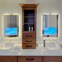 Téléviseur de salle de bain 4K IP66 étanche, anti-buée, miroir intelligent de luxe, miroir magique TV, écran miroir escamotable, téléviseur extérieur résistant aux intempéries