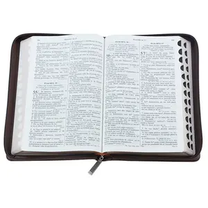 Özel İspanyol hıristiyan Biblia kral james versiyonu İncil kitaplar baskı deri kılıf fermuar ile