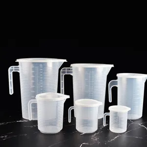 PP plastic cup water jug 250ML 500ML 1000ML 2000ML 3500ML 5000ML measuring cup with lid