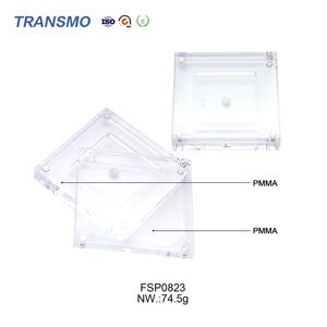 Empaque de acrílico no reciclable para colorete de marca privada, paleta de sombras de ojos vacía, empaque cuadrado de cristal para colorete - Product Image 4