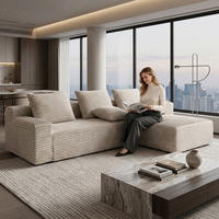 Canapé modulaire sectionnel en velours doux et moelleux, compressé sous vide, idéal pour villa, coin détente, petite salle de réception, salon