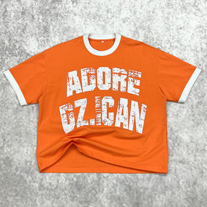 Ropa de calle de verano, de gran tamaño Camiseta de algodón, camiseta con serigrafía de peso pesado, camiseta cuadrada de Terry francés personalizada de diseñador - Product Image 1