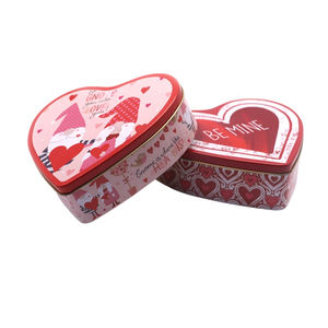 กล่องลูกกวาดหลากสีกระป๋องรูปหัวใจสำหรับทำเค้กขนมขบเคี้ยวกล่องของขวัญช็อกโกแลตเคลือบดีบุกน่ารักสำหรับวันวาเลนไทน์ - Product Image 1