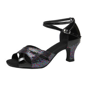 WUIWUIYU Zapatos de Baile para Mujer con Correa de Tobillo 2.2, Tacones para Baile de Salón, <span class=keywords><strong>Salsa</strong></span>, Tango, Flamenco, Latino, Paso Doble, Sintético con Brillo - Product Image 5