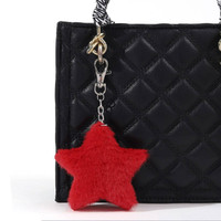 Porte-clés étoile en peluche tendance, pendentif étoile à cinq branches mignon, breloque de sac pour femme, idéal comme cadeau pour la fête des mères