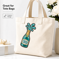 Patchs brodés personnalisés en sequins pour bouteilles de sport, grandes appliques personnalisées pour accessoires vestimentaires et coffrets cadeaux