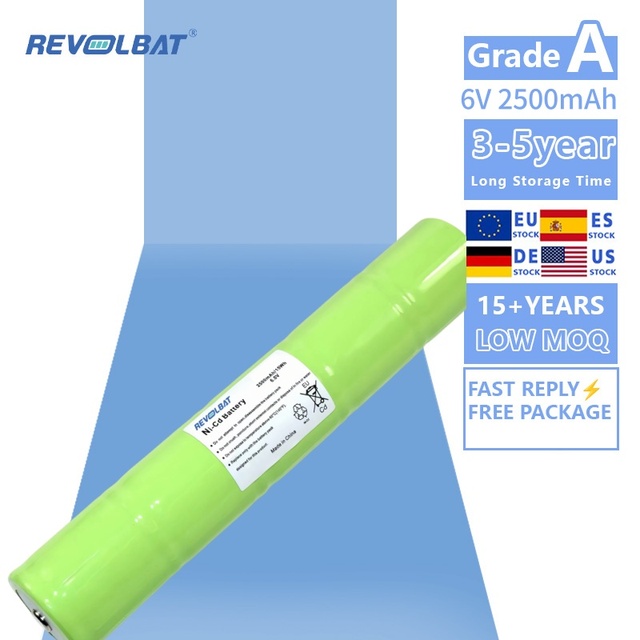 Revolbat Replacement 6V 2500mAh Ni-CD Battery for 201701 40070249 ARXX075 Flashlights for Car UPS and Power Tools