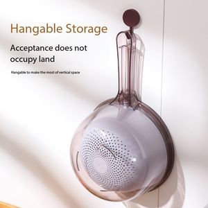 Corbeille de drainage multifonctionnelle en plastique pour fruits et légumes, idéale pour le lavage du riz en cuisine - Product Image 5