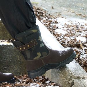 Botas de Nieve de Invierno con Forro de Lana, Antideslizantes, para Hombre, Tallas 38-45, Color Sólido, Gamuza, Piel Sintética, Suela Inyectada - Product Image 1