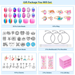 Kit de fabrication de bracelets et bijoux créatifs pour enfants, ensemble de dessin animé fait à la main avec breloque cadeau d'anniversaire surprise pour enfants - Product Image 6