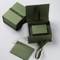 Luxury Book Shape Paper Jewelry Packaging Box Small Magnetic Gift Box With Ribbon
