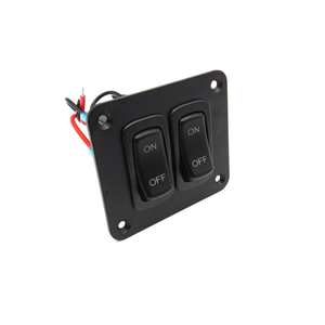 Panneau d'interrupteurs à bascule étanche en aluminium 12V/24V DC 2 gangs série L, pré-câblé marche/arrêt pour VR, automobiles, bateaux marins - Product Image 4