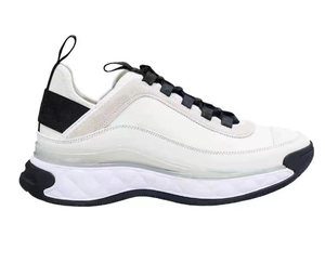 Chaussures de tennis et de course de luxe pour hommes 2025 à semelle épaisse, à lacets, motif à carreaux, en cuir véritable, maille tendance et mode - Product Image 5