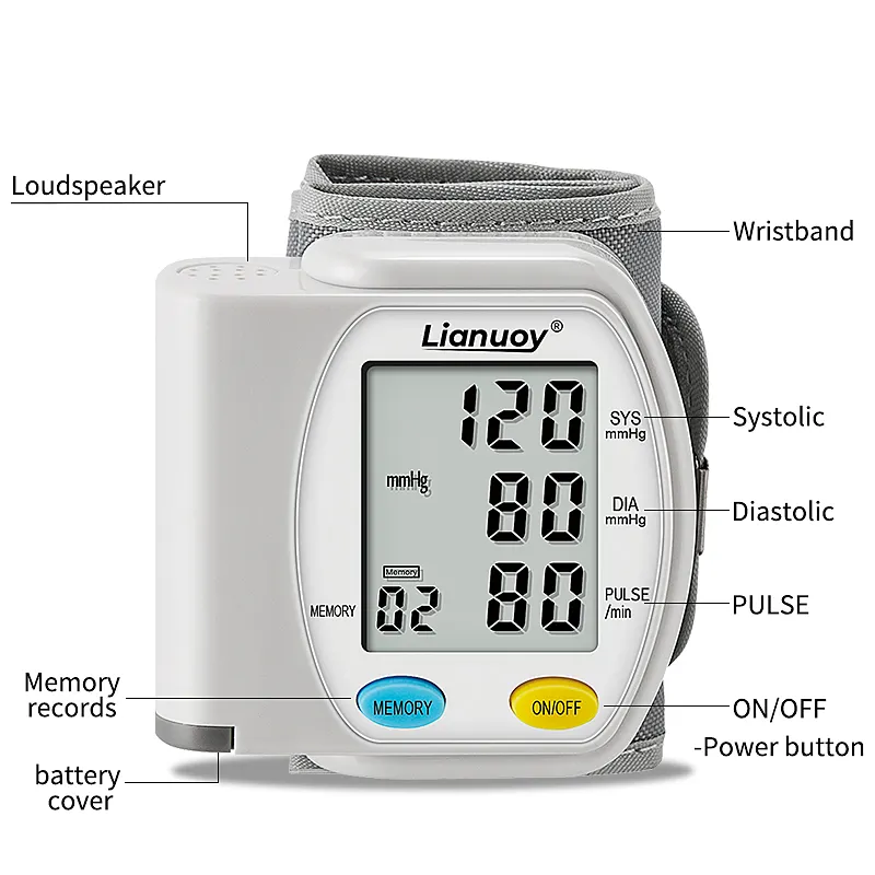 Lianuoy Custom Wrist Sphygmomanometer Price With Voice Family Health Bp Check Machine Blood Pressure Monitor Digital
