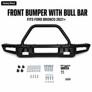 Parachoques Delantero Modular con Barra Protectora para <span class=keywords><strong>Ford</strong></span> <span class=keywords><strong>Bronco</strong></span> <span class=keywords><strong>2021</strong></span> 2023, Acero Negro, Accesorios Todoterreno <span class=keywords><strong>4x4</strong></span> para SUV - Product Image 1