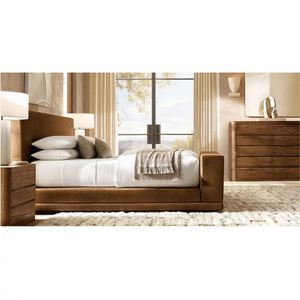 Meubles de maison, cadre de lit en bois de chêne sur mesure, taille Queen ou King, ensemble de lit large pour chambre à coucher - Product Image 2