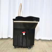 Mobilier Moderne de Salon de Beauté, Bac à Shampooing Japonais sans Plomberie, Lavabo de Tête Spa Portable Noir de Luxe avec Réservoir d'Eau de 60L