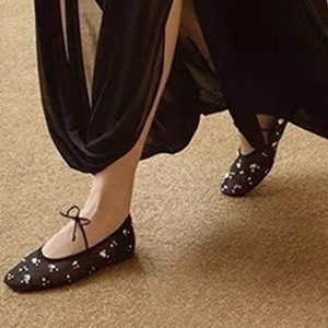 Factory Price Comfortable Anti-Slippery Indoor/Outdoor <b>Flat</b> Sandals <b>Pointed</b> Autumn Office Work Ballet Use Breathable Mesh Casual - Product Image 3