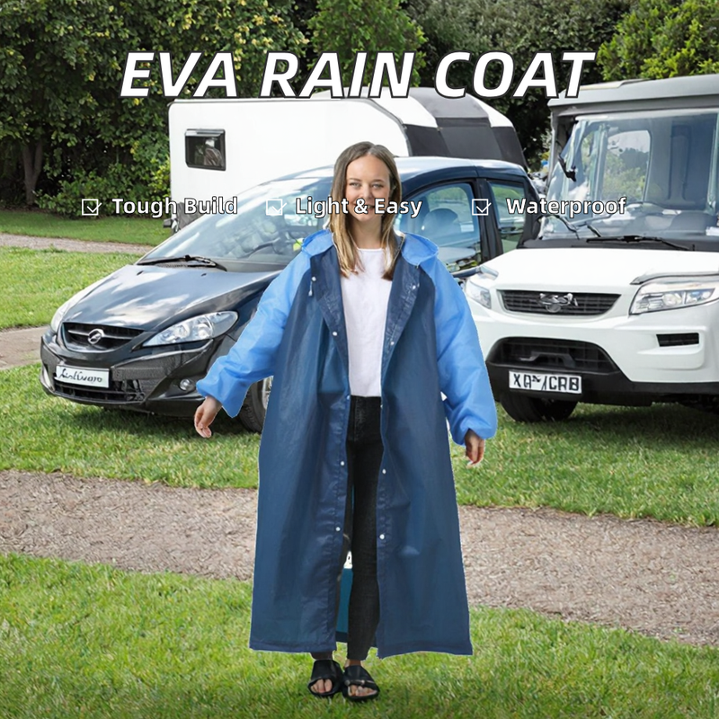 EVA Lightweight Long Hooded Rain Coat