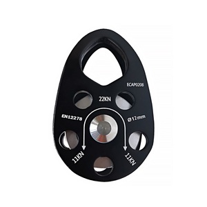 Poulie d'escalade de sauvetage en aluminium, poulie <span class=keywords><strong>à</strong></span> corde <span class=keywords><strong>à</strong></span> plaque latérale ouvrable 22KN pour systèmes d'arrêt de chute et aventures en plein air, vente en gros - Product Image 1