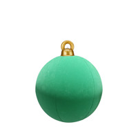 Grandes boules de Noël floquées en velours Décoration de fête Ornements de Noël gonflables suspendus Boules de grande taille