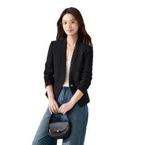 Women's <b>White</b> Blazer <b>Lace</b> Trim Long Sleeve Slim Fit Suit Autumn 2025 Style YY25616 - Product Image 5