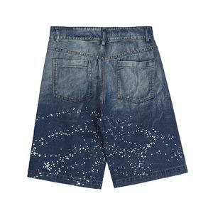 Pantalones Cortos Vaqueros Personalizados con Logotipo Bordado para Hombre, Pantalones Cortos Vaqueros de Mezclilla de Alta Calidad, Estilo Urbano Holgado y Recto, Pantalones Cortos de Moda para Hombre - Product Image 3