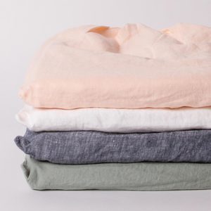 Ensemble de draps de <span class=keywords><strong>lit</strong></span> en lin 100% <span class=keywords><strong>rose</strong></span> de luxe Taitang Hotel, motif uni moderne, taille Queen King avec housse rayée, quantité simple - Product Image 4