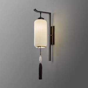 Lampe murale de style chinois inspirée du zen, entièrement en cuivre, pour salon, fond de télévision, chambre principale, chevet, lampes murales haut de gamme, 2023 - Product Image 2