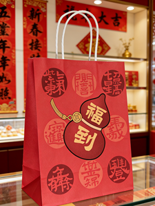 Twist Handle Custom Recyclable Kraft Paper Printing Packaging Gift <b>Bag</b> - Product Image 2