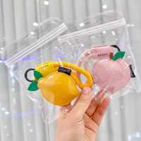 Gantungan Kunci Kulit PU Grosir Bentuk Buah Persik Lemon Ceri, Liontin Tas, Gantungan Kunci Mobil Kartun