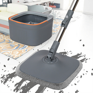 Tốt Nhất Bán Thân Thiện Với Môi 360 Xoay Vuông Sợi Nhỏ Lau Phẳng Xô Với Thép Xoay Xử Lý Tay Miễn Phí Nước Thải Tách - Product Image 1