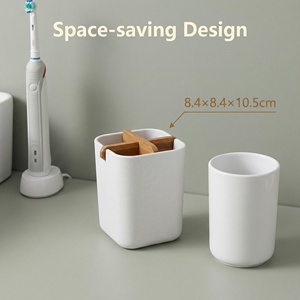 Soporte Ecológico de Bambú para Cepillos de Dientes y Portalápices, Biodegradable, para Hoteles, Oficinas y Baños - Product Image 4