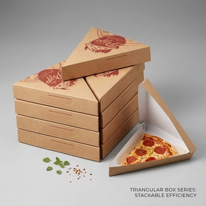 Scatola per <span class=keywords><strong>Pizza</strong></span> Singola Personalizzabile, Scatola Triangolare Ecologica in Carta Kraft per Asporto, Scatola per Fetta di <span class=keywords><strong>Pizza</strong></span> Individuale di Grado Alimentare - Product Image 2