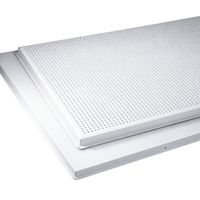 Plaque de plafond acoustique moderne en aluminium perforé, panneau de plafond suspendu métallique, carré décoratif à encastrer, ignifuge classe A pour bureau